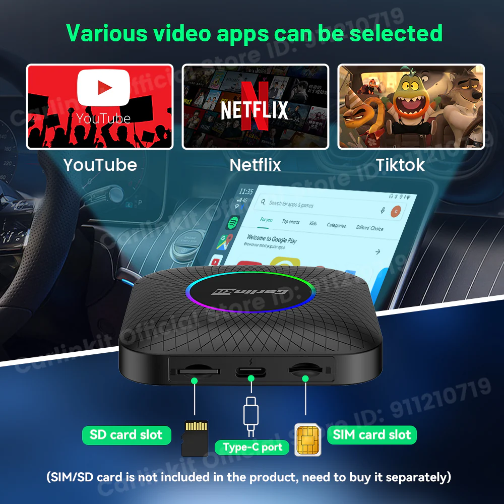 Carlinkit Android 13 Car TV Box LED Android Auto CarPlay Wireless Adapter SM6225 8-Core IPTV Netfilx Play Video CarPlay Ai Box - Image 5