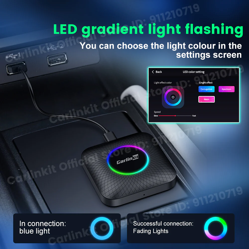 Carlinkit Android 13 Car TV Box LED Android Auto CarPlay Wireless Adapter SM6225 8-Core IPTV Netfilx Play Video CarPlay Ai Box - Image 9