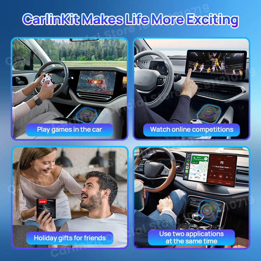 2024 Carlinkit Ai Box S2C LED Android Wireless Carplay adapter Android 13 Qualcomm 6115 8-cores 64G Smart Tv Box For Netflix IPTV - Image 6