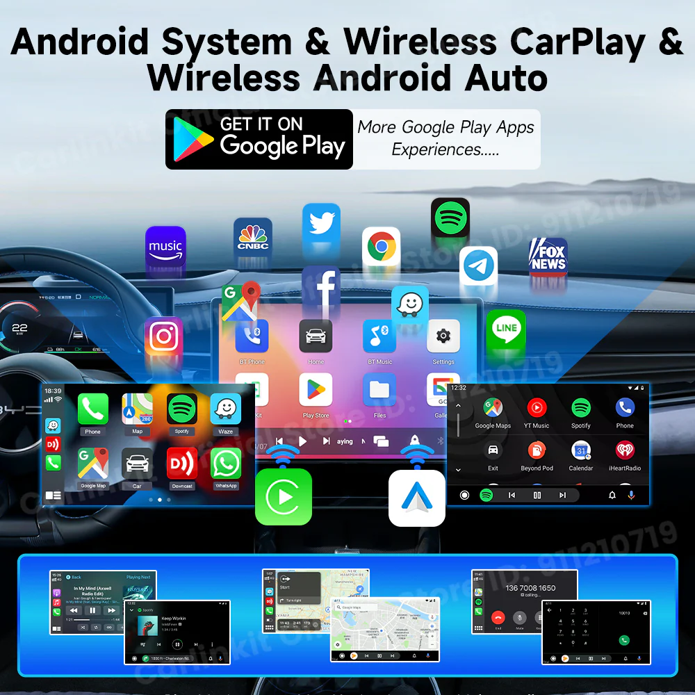2024 Carlinkit LITE Wireless Android Auto & Car Play Ai Box Usb Watch Videos Online 32GB For Netflix Iptv 3 IN 1 Carplay Tv Box - Image 5