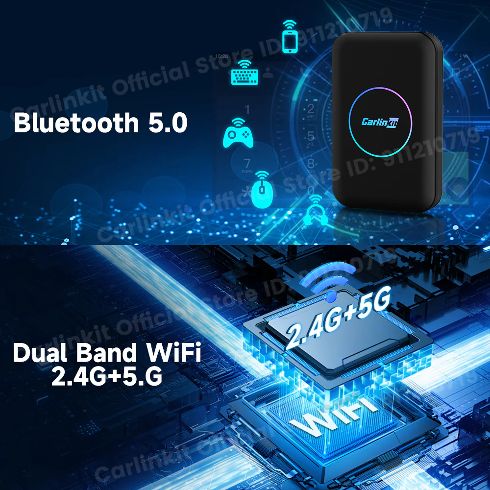 2024 Carlinkit LITE Wireless Android Auto & Car Play Ai Box Usb Watch Videos Online 32GB For Netflix Iptv 3 IN 1 Carplay Tv Box - Image 6