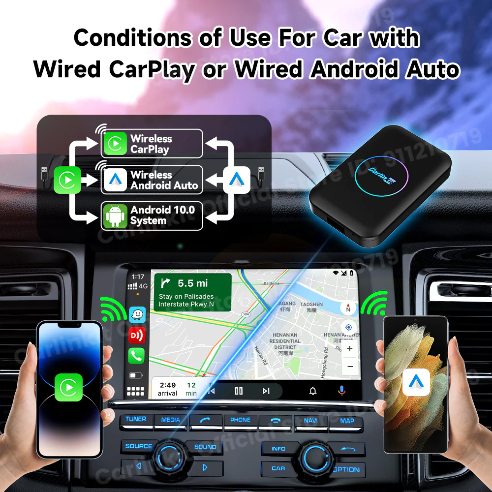 2024 Carlinkit LITE Wireless Android Auto & Car Play Ai Box Usb Watch Videos Online 32GB For Netflix Iptv 3 IN 1 Carplay Tv Box - Image 8