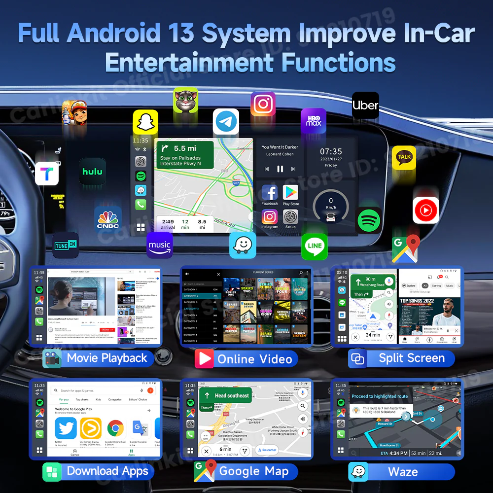 2025 New CarlinKit Android 13 CarPlay AI Box HDMI Wireless CarPlay Android Auto TV Video Box Qualcomm SDM660 8-Core Split Screen - Image 11