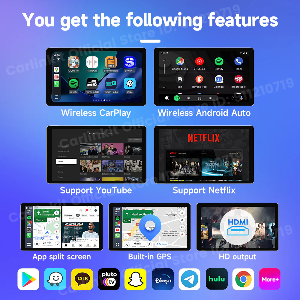 2025 New CarlinKit Android 13 CarPlay AI Box HDMI Wireless CarPlay Android Auto TV Video Box Qualcomm SDM660 8-Core Split Screen - Image 3