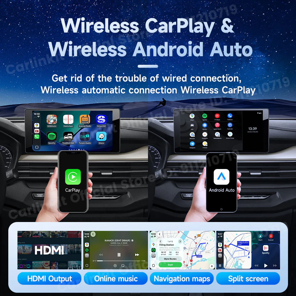 2025 New CarlinKit Android 13 CarPlay AI Box HDMI Wireless CarPlay Android Auto TV Video Box Qualcomm SDM660 8-Core Split Screen - Image 6