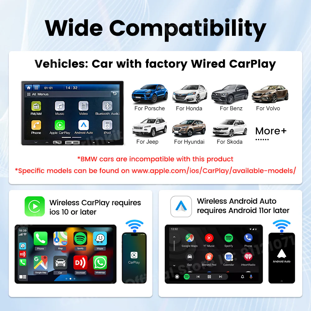 Android 11 Carlinkit Tbox Basic Netflix Ai Box Wireless Android Auto CarPlay QCM 2290 4-Cores 2G+16G  For YouTube IPTV - Image 5