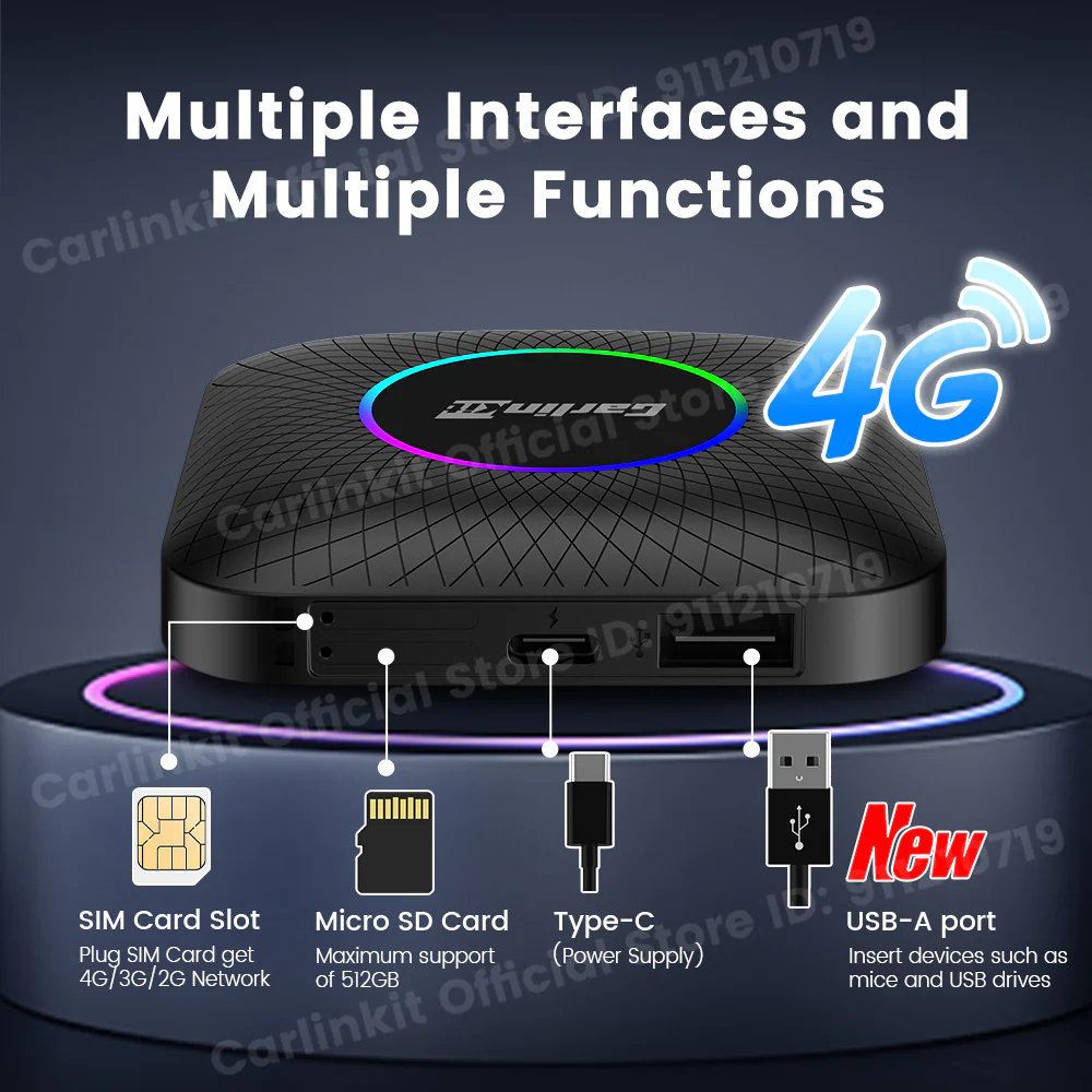 2025 Android13 SDM660 Carlinkit Carplay Android Tv Box USB A Port LED Wireless Carplay Android Auto 8-Core 4G LTE Tv Box For Youtube - Image 4