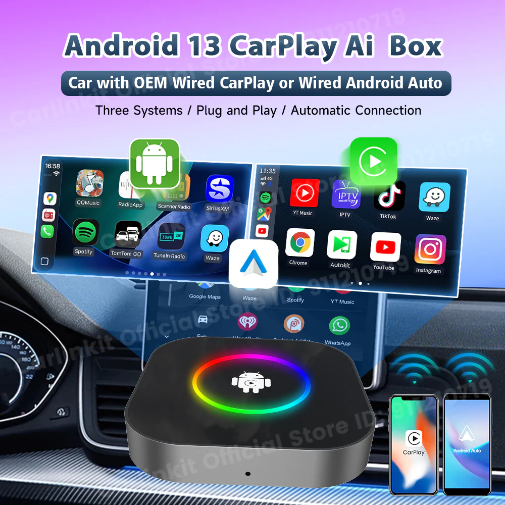 CarlinKit 2025 New R2 Smart Streaming Box Android 13 CarPlay Ai TV Box For Netflix YouTube SM6225 Wireless Android Auto &CarPlay - Image 3