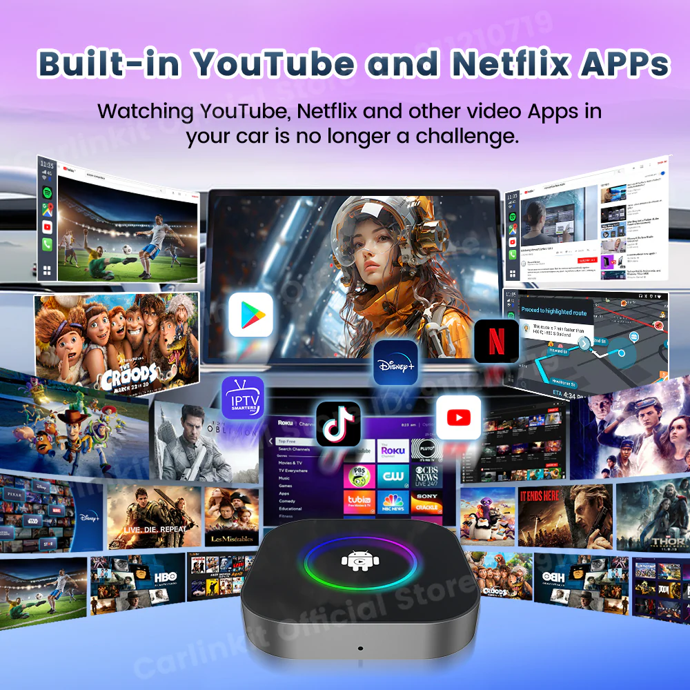 CarlinKit 2025 New R2 Smart Streaming Box Android 13 CarPlay Ai TV Box For Netflix YouTube SM6225 Wireless Android Auto &CarPlay - Image 6