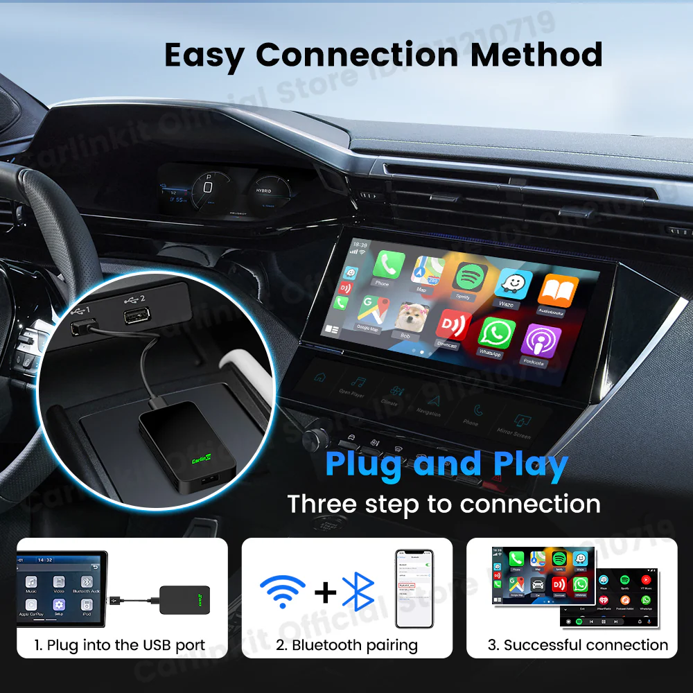 Carlinkit 5.0 2Air Wireless CarPlay Android Auto Wireless Box Two-Dual Adapter 2-Channel Work Waze Spotify 5.8Ghz WiFi BT Siri GPS Auto - Image 6