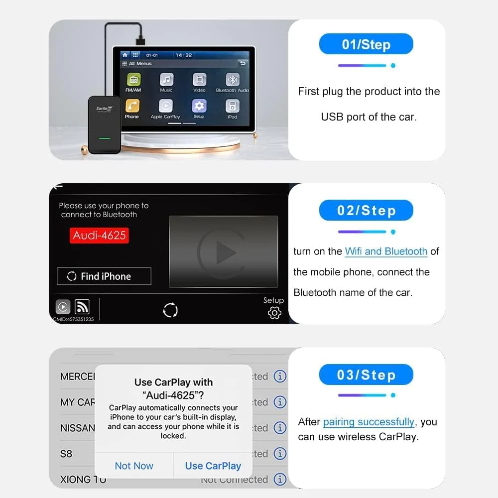 Carlinkit 3.0 Apple CarPlay Wireless Dongle Activator For Audi Benz Mazda Porsche Volkswagen Volvo Ford Citroen Honda Nissan Toyota Car MP4 MP5 Play Carbon Fiber Shell - Image 5