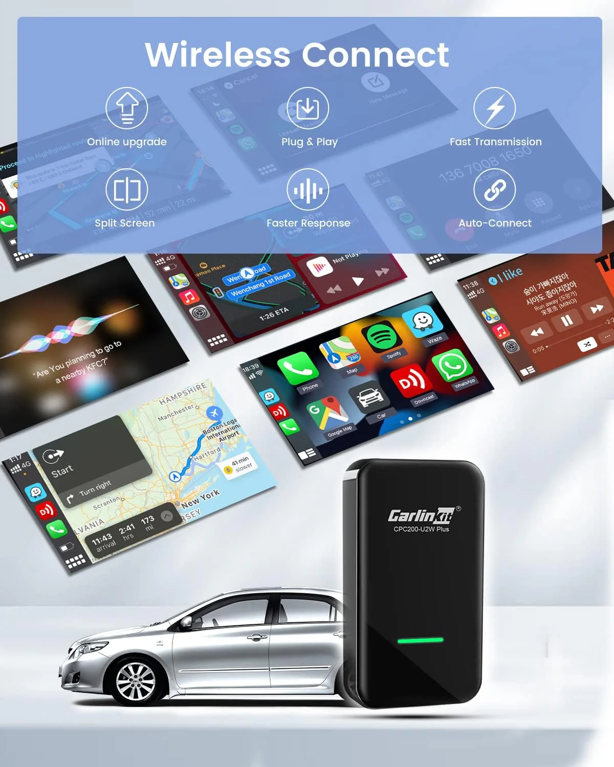 🔥🔥🔥Carlinkit 3.0 U2W Wireless carplay adapter for OEM factory wired carplay to wireless CPC200-U2W-PLUS - Image 7