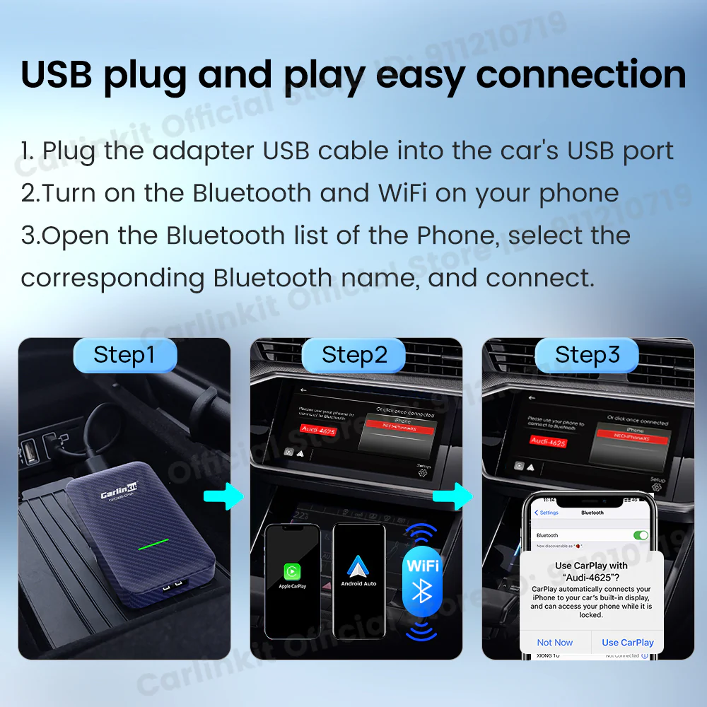 Carlinkit 4.0 CPC200-CP2A wired to wireless CarPlay carbon fibre shell 5G wifi bluetooth wireless android auto for factory wired CarPlay car models - Image 5