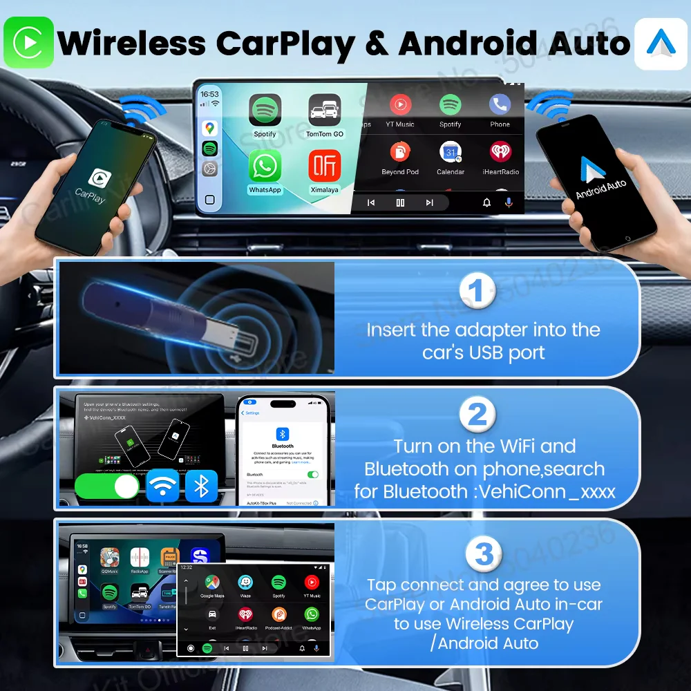 Carlinkit 5.0 Mini Ultra Wireless Adapter Wireless CarPlay Android Auto Box For OEM Cars Plug and Play WiFi BLE Auto Connection - Image 4