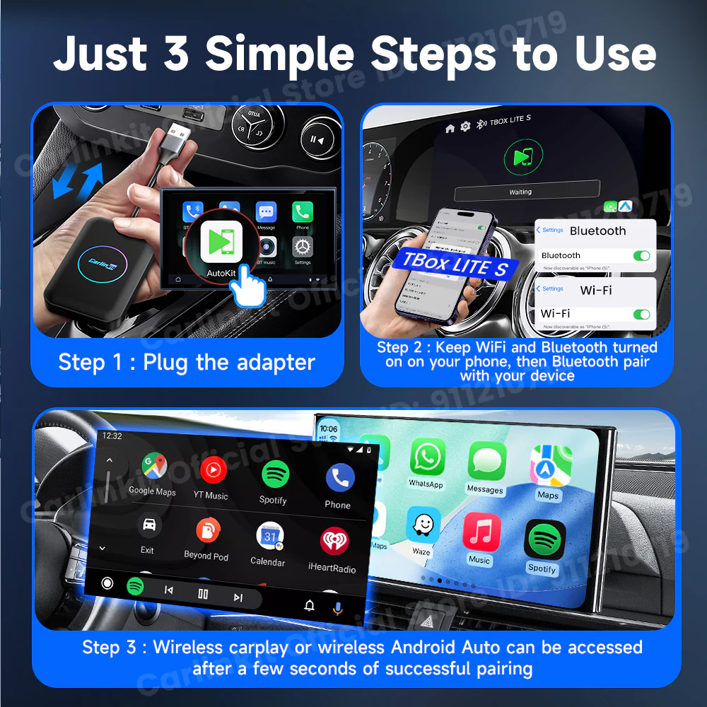 CarlinKit Android Ai Box Wireless Adatper Lite S Wireless Dongle CarPlay Android auto for IPTV Youtube Netfilx Spotify HD Output - Image 7