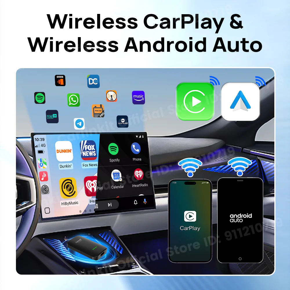 Carlinkit CP2A Pro Android TV Box &Wireless Android Auto & CarPlay 3-In-1 Adapter Wireless Auto Connect For Netflix Smart Ai Box - Image 5