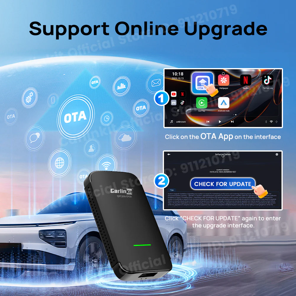 Carlinkit CP2A Pro Android TV Box &Wireless Android Auto & CarPlay 3-In-1 Adapter Wireless Auto Connect For Netflix Smart Ai Box - Image 8