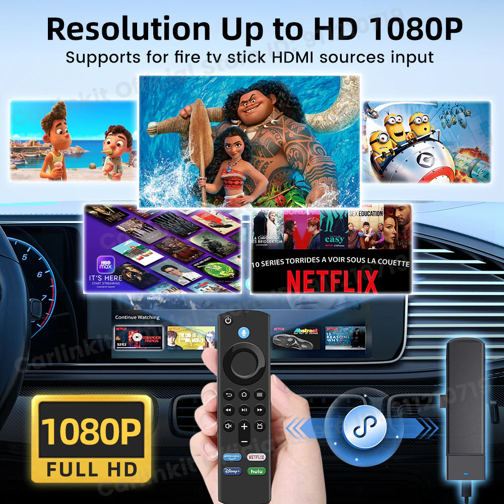 Carlinkit Support Fire TV Stick Specifically designed for Amazon Fire TV Stick Enjoy Streaming in Your Car Wired CarPlay to HDMI - Image 5