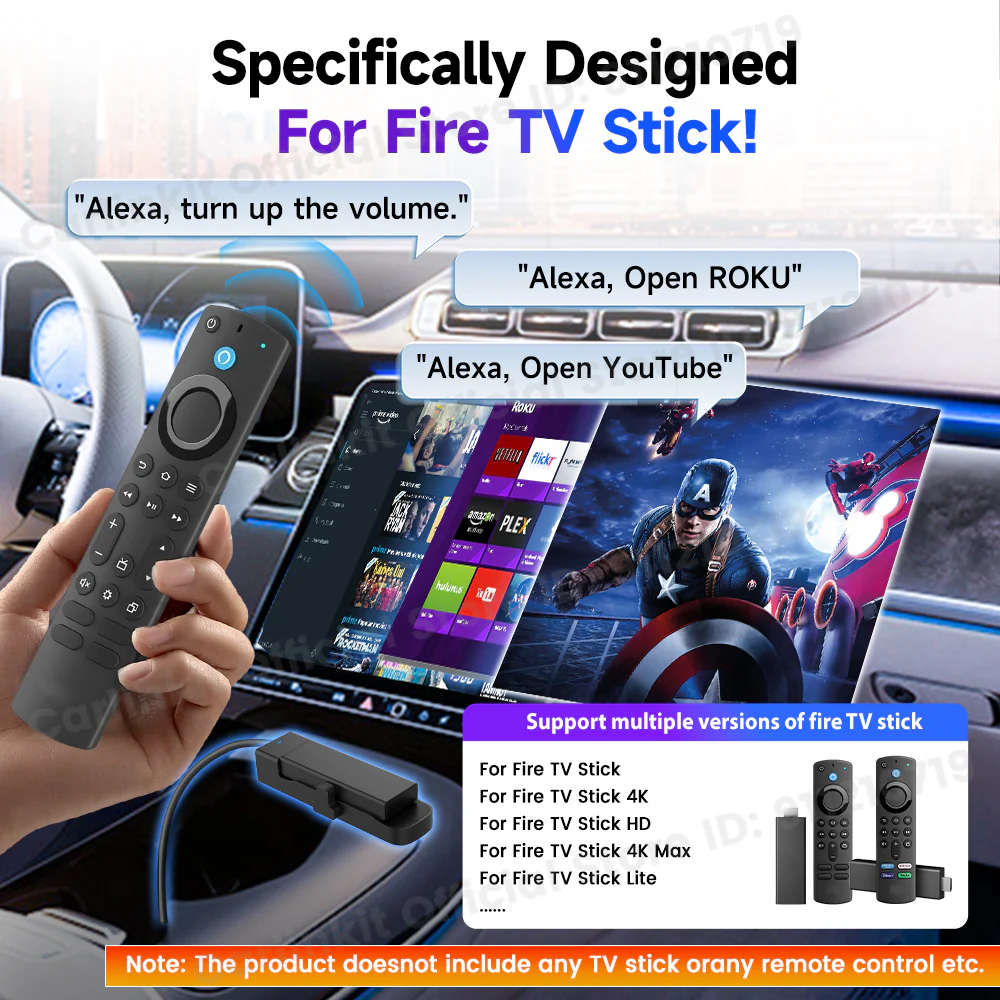 Carlinkit Support Fire TV Stick Specifically designed for Amazon Fire TV Stick Enjoy Streaming in Your Car Wired CarPlay to HDMI - Image 9