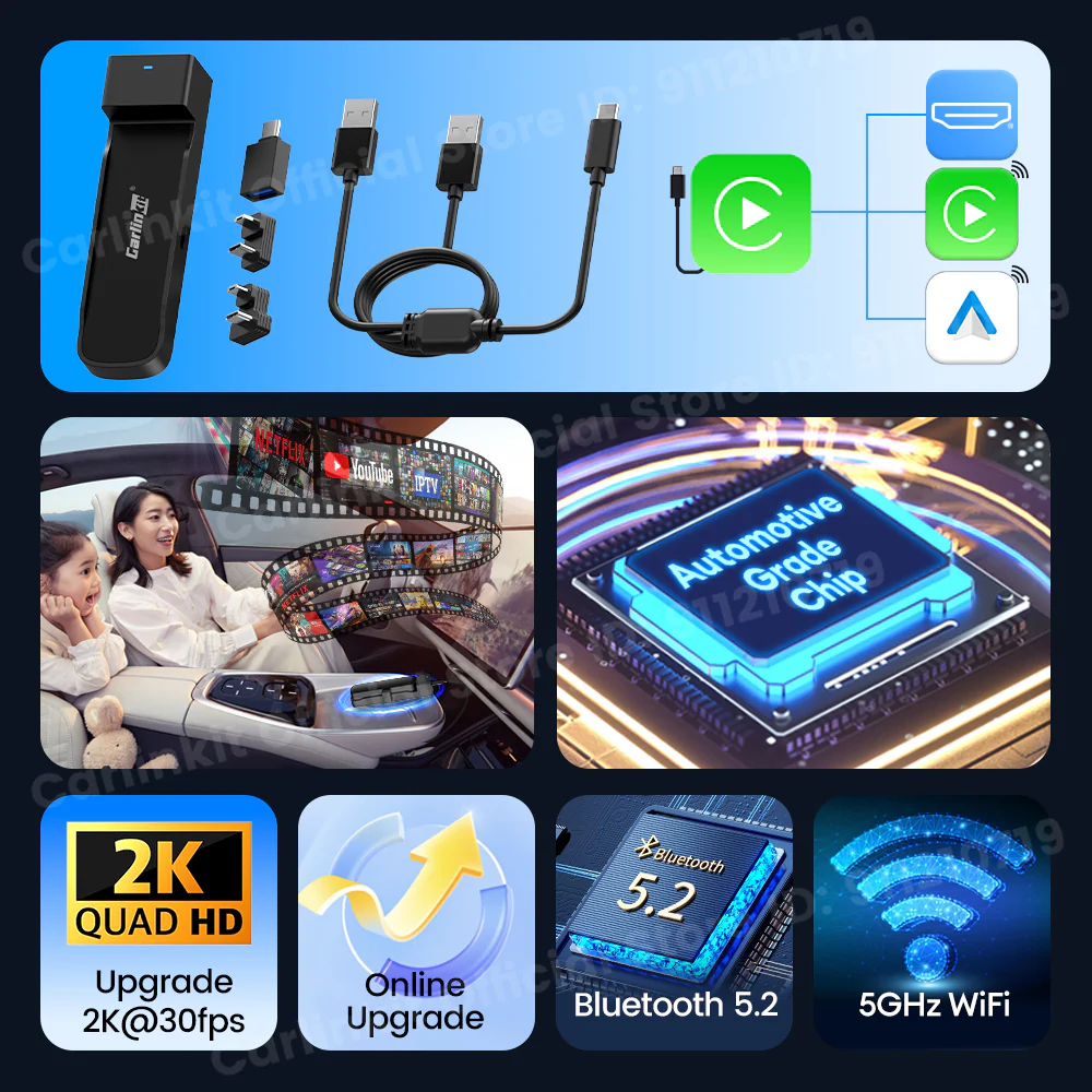 CarlinKit FireDrive Link Pro For Fire TV Stick Support Wireless CarPlay Android Auto HDMI TV Streaming Box Car Entertainment Box - Image 4