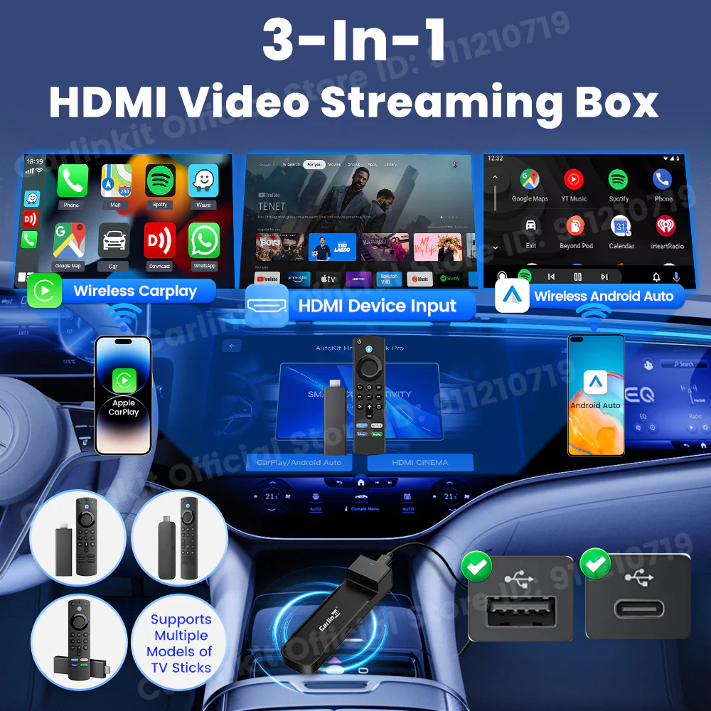 CarlinKit FireDrive Link Pro For Fire TV Stick Support Wireless CarPlay Android Auto HDMI TV Streaming Box Car Entertainment Box - Image 5