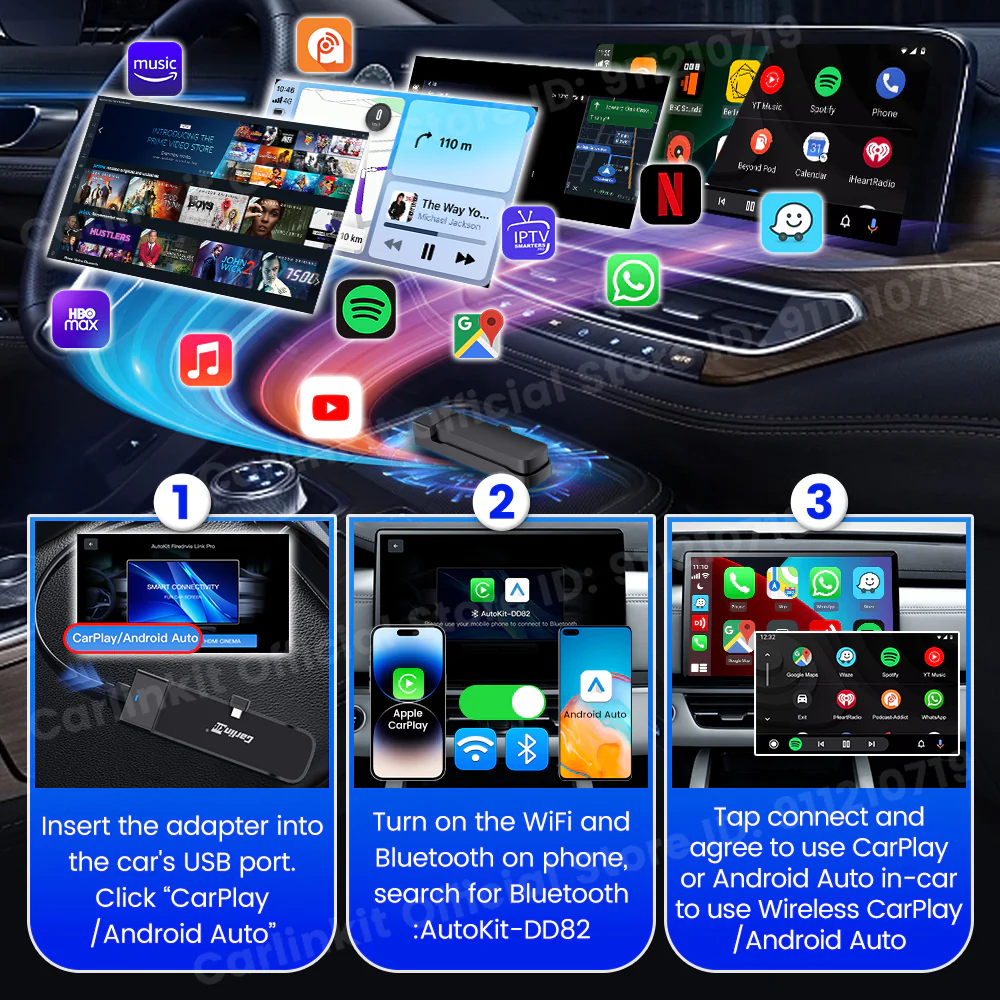 CarlinKit FireDrive Link Pro For Fire TV Stick Support Wireless CarPlay Android Auto HDMI TV Streaming Box Car Entertainment Box - Image 8