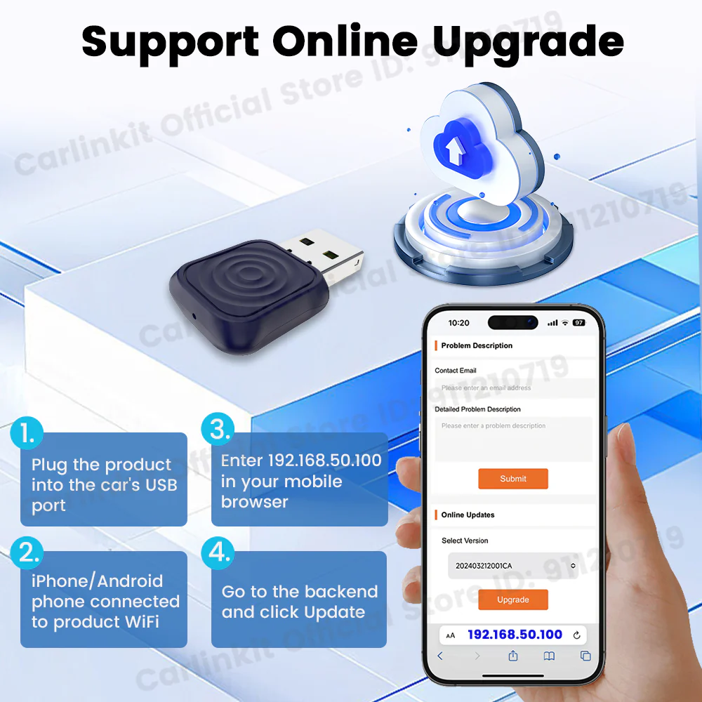 CarlinKit Mini Ultra Wireless Adapter Wireless Android Auto & CarPlay USB Dongle For Car Upgrade WiFi Bluetooth Auto Connect - Image 5