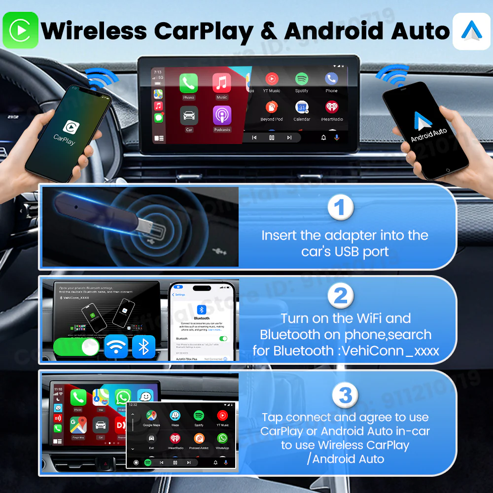 CarlinKit Mini Ultra Wireless Adapter Wireless Android Auto & CarPlay USB Dongle For Car Upgrade WiFi Bluetooth Auto Connect - Image 7
