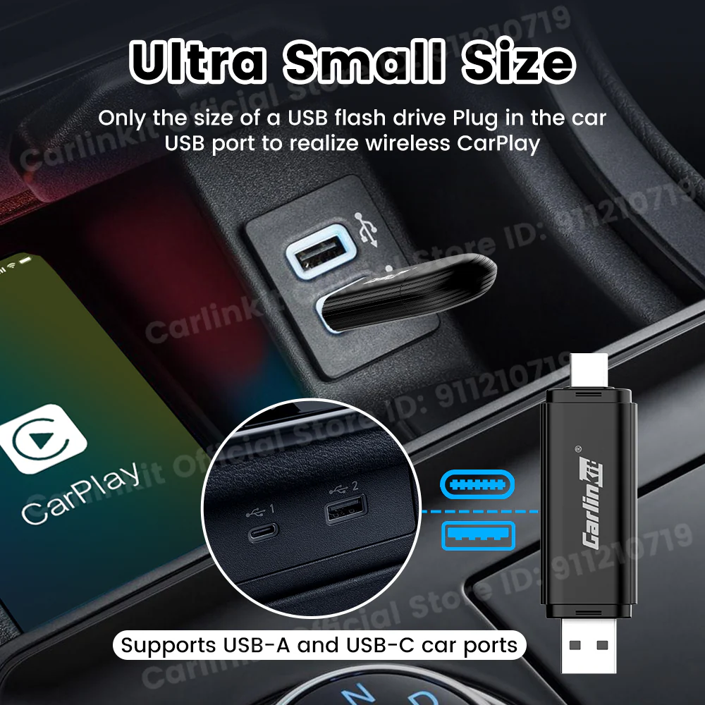 CarlinKit MINI SE Wireless CarPlay Adapter for iPhone Convert Wired to Wireless CarPlay Plug &Play Easy Setup Stable Fast Connect - Image 3