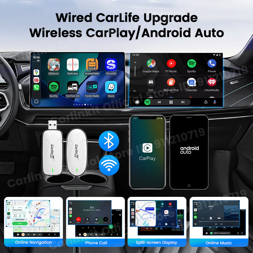 CarlinKit New Baidu CarLife to Wireless CarPlay Android Auto Wireless Auto Connect Original Car Radio Upgrade For Changan Geely - Image 3
