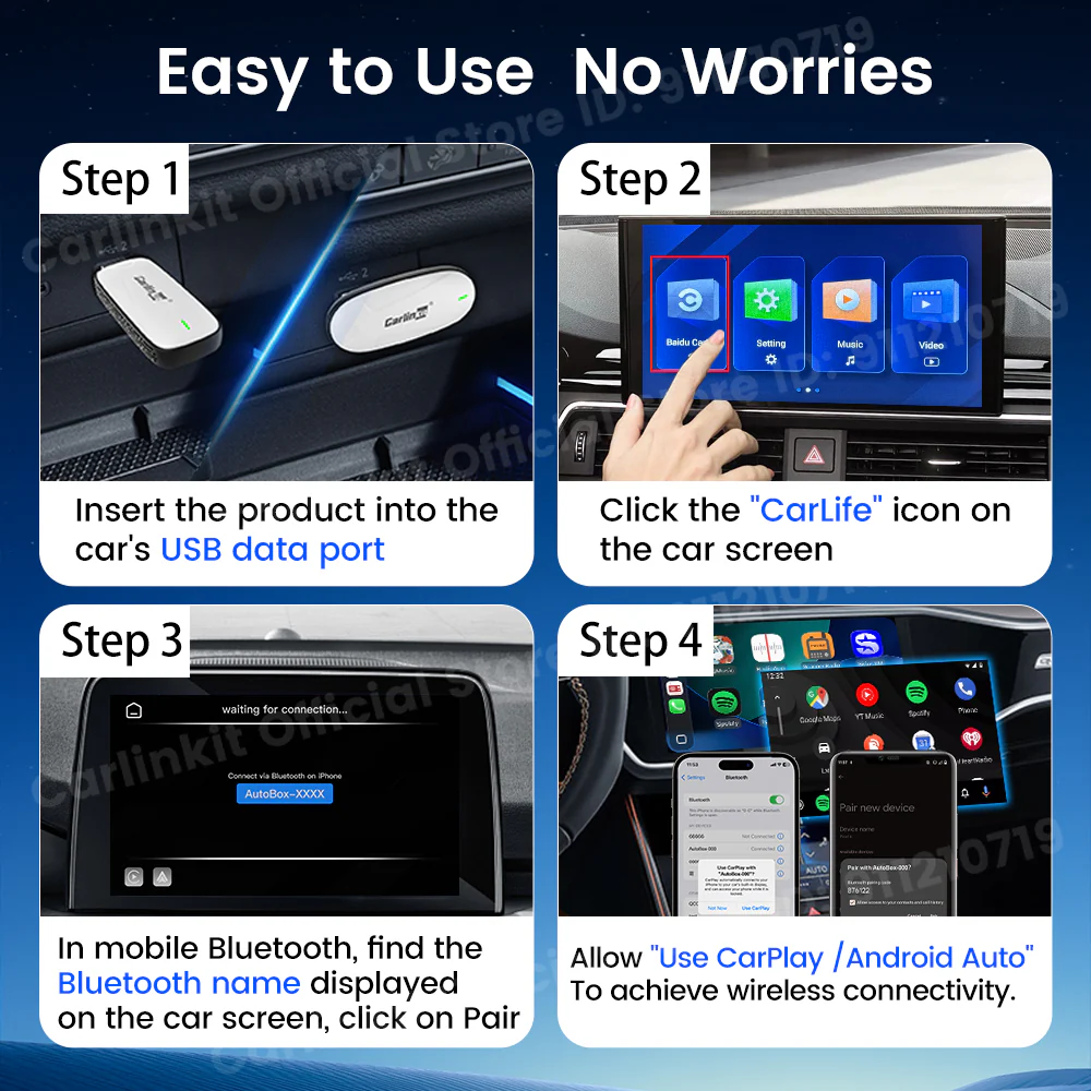 CarlinKit New Baidu CarLife to Wireless CarPlay Android Auto Wireless Auto Connect Original Car Radio Upgrade For Changan Geely - Image 5
