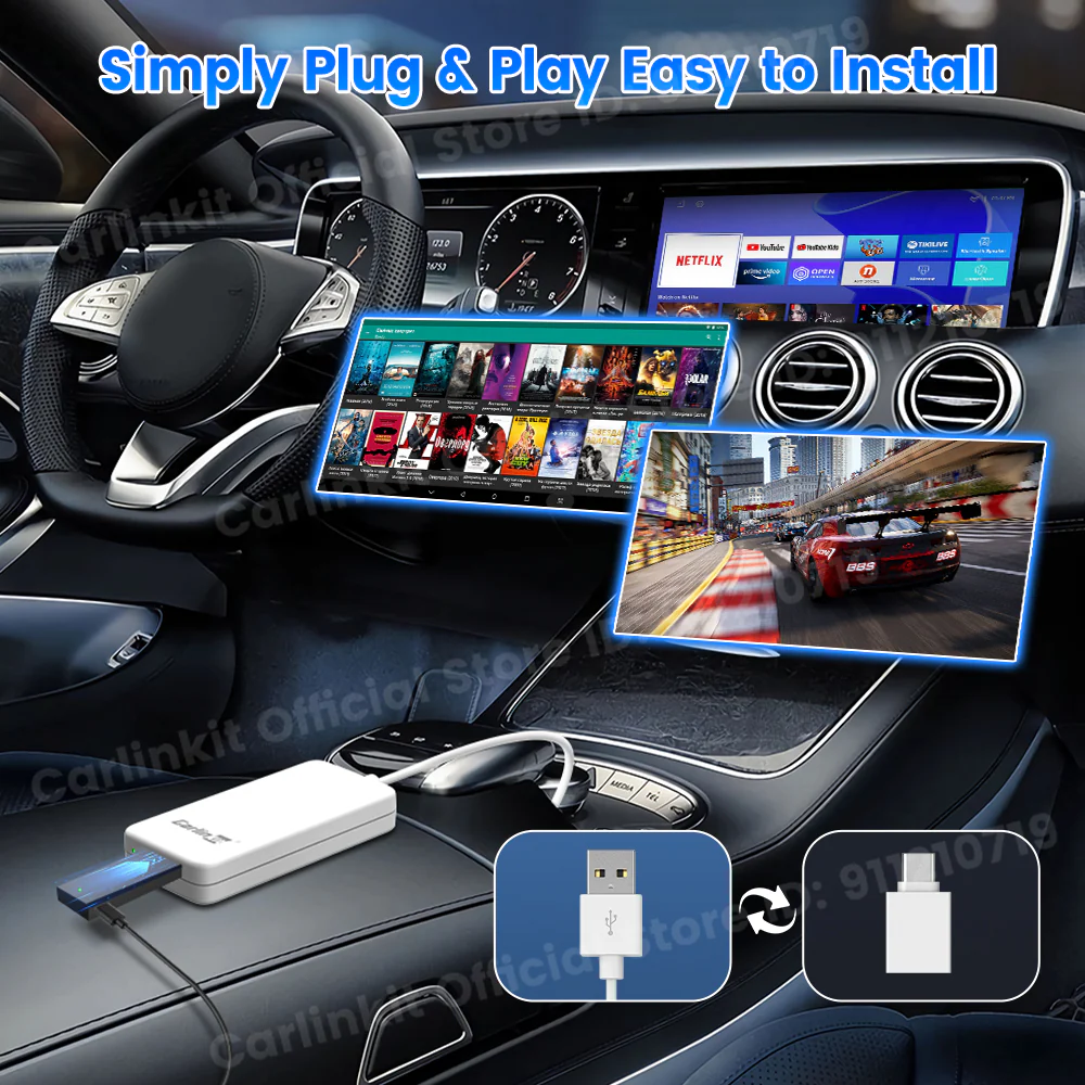 Carlinkit New Smart USB HDMI Adapter-Car 4K HD Output Video Dongle Support TV Streaming Stick Entertainment Watch Movies, Shows, and Live TV in 1080p, 60pfs, Game Consoles,  Laptops - Image 11