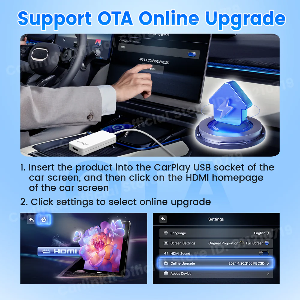 Carlinkit New Smart USB HDMI Adapter-Car 4K HD Output Video Dongle Support TV Streaming Stick Entertainment Watch Movies, Shows, and Live TV in 1080p, 60pfs, Game Consoles,  Laptops - Image 8