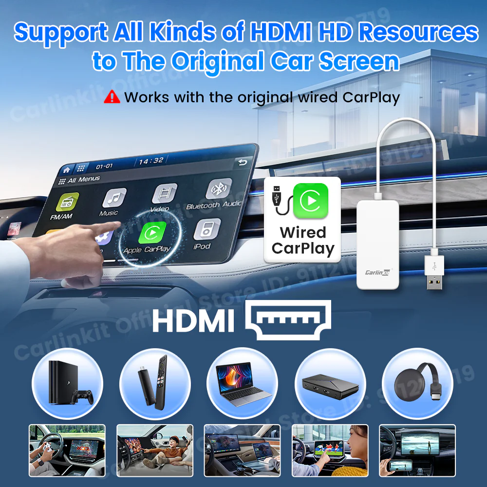 Carlinkit New Smart USB HDMI Adapter-Car 4K HD Output Video Dongle Support TV Streaming Stick Entertainment Watch Movies, Shows, and Live TV in 1080p, 60pfs, Game Consoles,  Laptops - Image 9