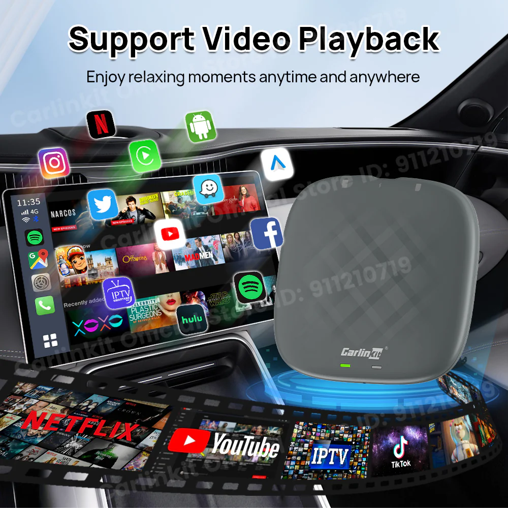 CarlinKit QCM 6115 Wireless CarPlay Android TV Ai Box For Netflix Wireless Android Auto Video Streaming Box 2.4&5Ghz Wifi BT FOTA Upgrade - Image 3