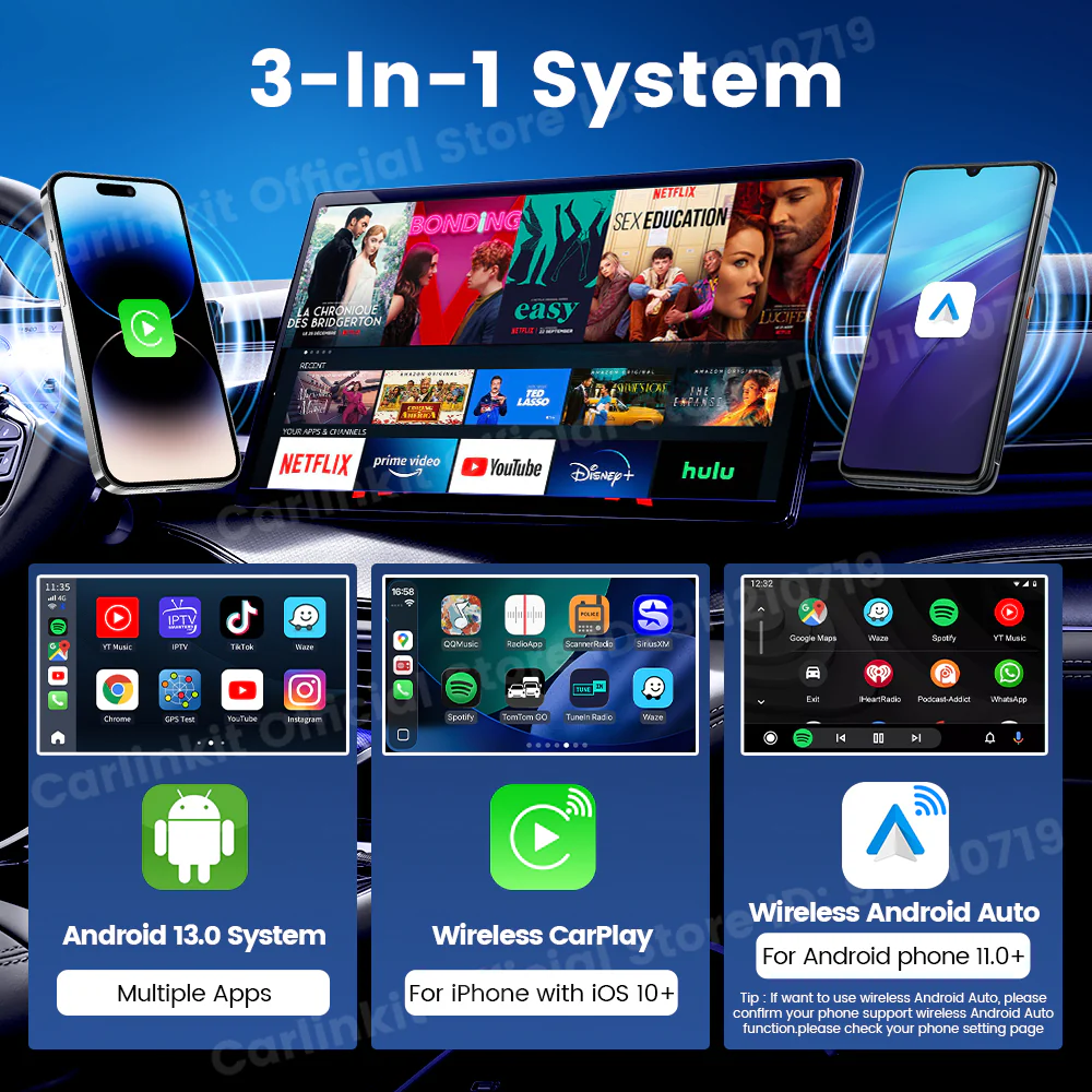 CarlinKit TV Box S2F Android 13 CarPlay Ai Box SM6225 8 cores Wireless CarPlay Android Auto Video Streaming Box 4G LTE &WiFi GPS - Image 3