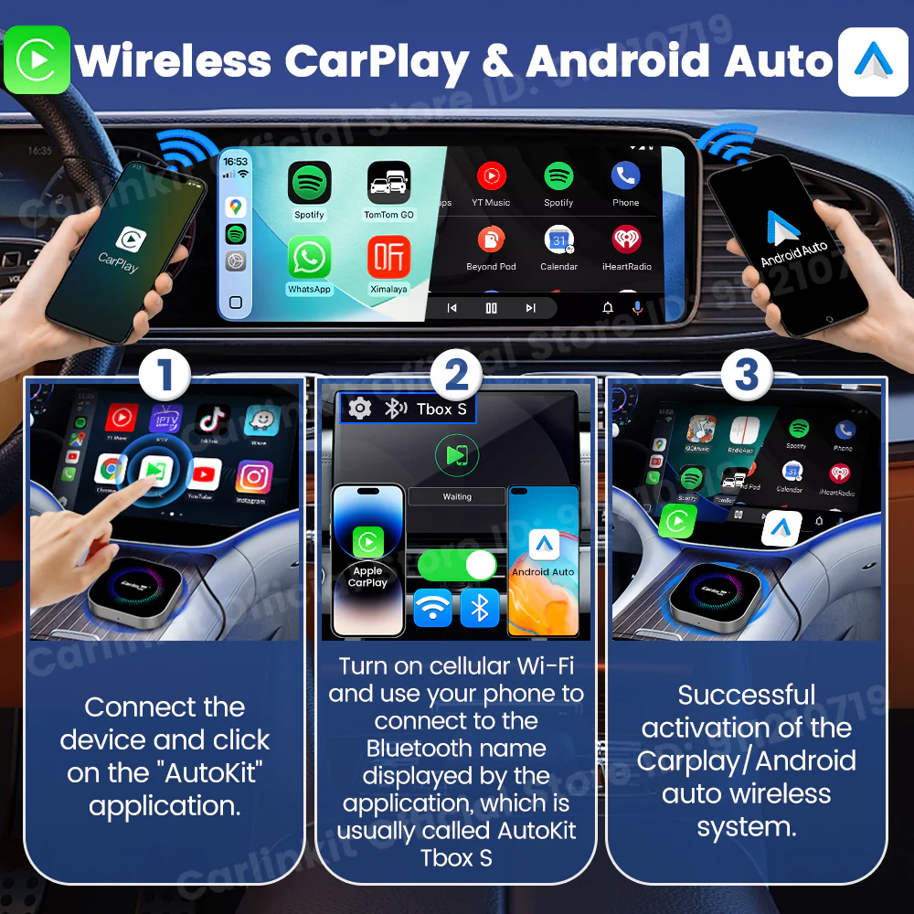 CarlinKit TV Box S2F Android 13 CarPlay Ai Box SM6225 8 cores Wireless CarPlay Android Auto Video Streaming Box 4G LTE &WiFi GPS - Image 6