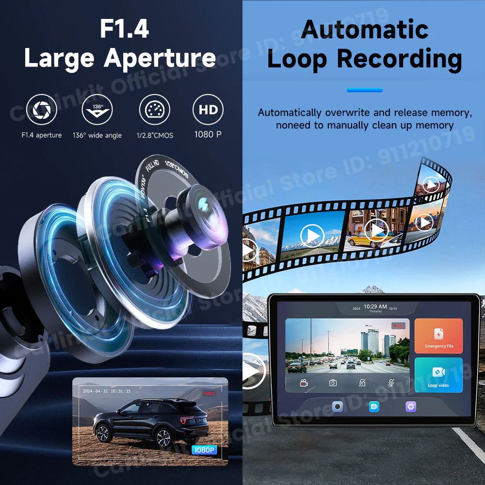 CarlinKit QCM 6125 Android 13 Wireless Carplay Al Box Android Auto HD Dash Cam 1080P 4G+64G YouTube Netflix Google Play Mini TV Box - Image 8