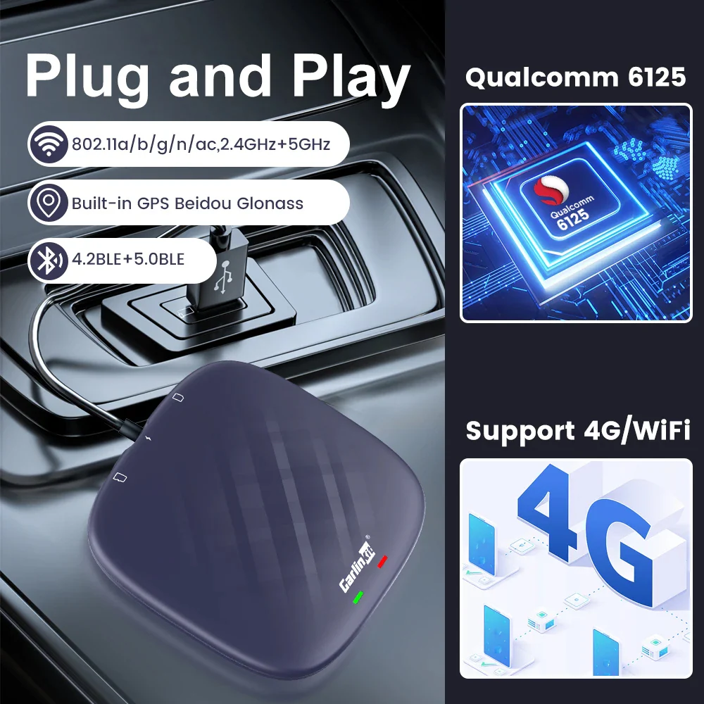 Carlinkit CarPlay Ai Box Plus 6GB+128GB Android 13 Car TV Box Online Upgrade For Netflix IPTV Wireless Android Auto CarPlay Box - Image 5