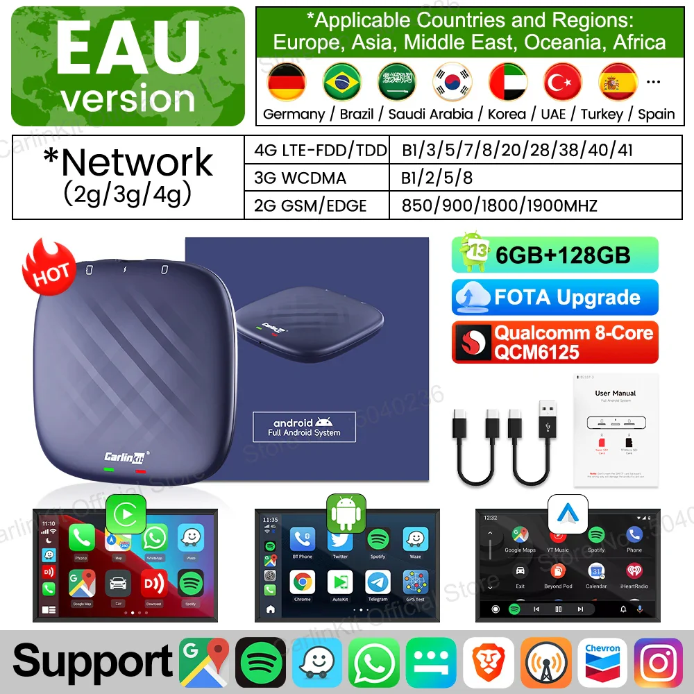 Carlinkit CarPlay Ai Box Plus 6GB+128GB Android 13 Car TV Box Online Upgrade For Netflix IPTV Wireless Android Auto CarPlay Box - Image 6