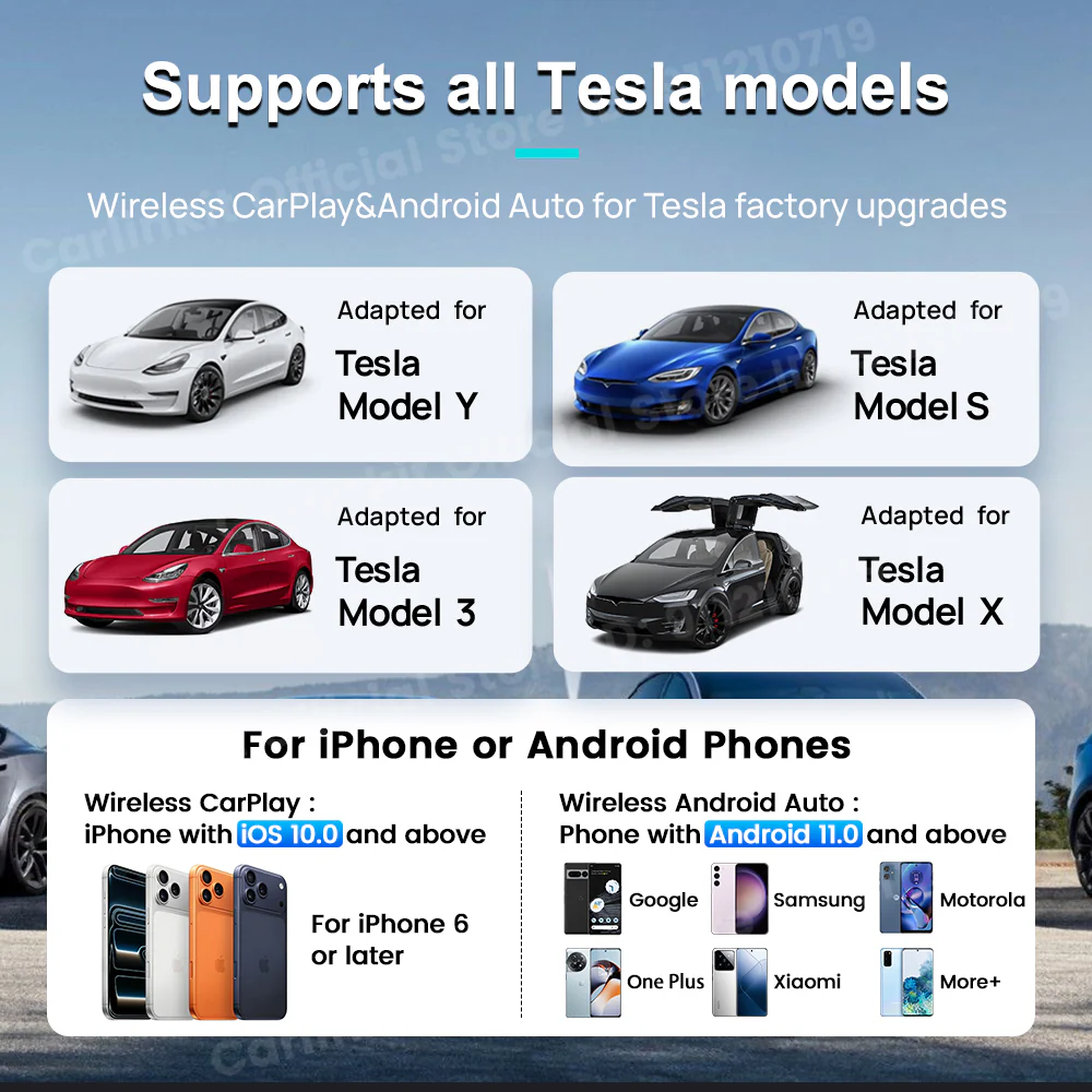CarlinKit Wireless CarPlay Android auto Mini Box Adapter For Tesla Model 3/X/Y/S CarPlay Wireless Activator Navigation Spotify Siri iOS16 New - Image 10