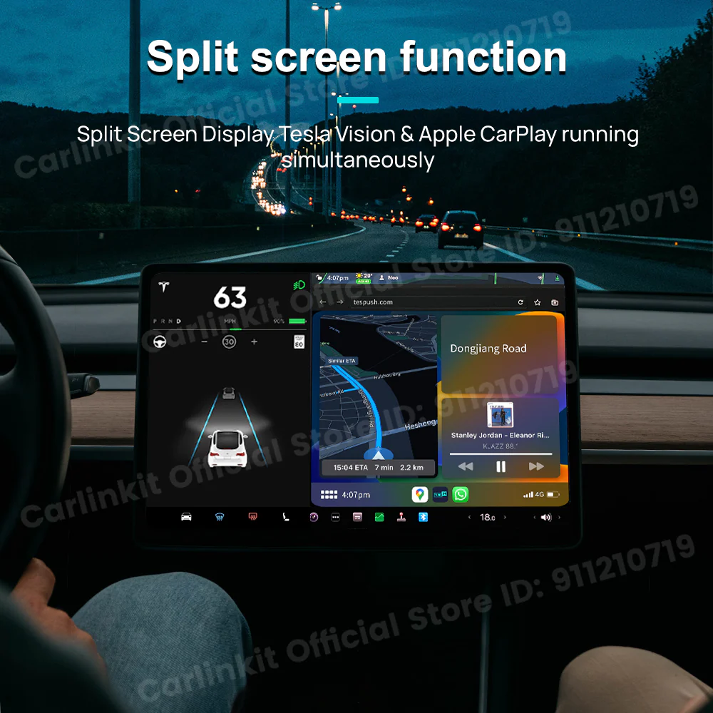 CarlinKit Wireless CarPlay Android auto Mini Box Adapter For Tesla Model 3/X/Y/S CarPlay Wireless Activator Navigation Spotify Siri iOS16 New - Image 5
