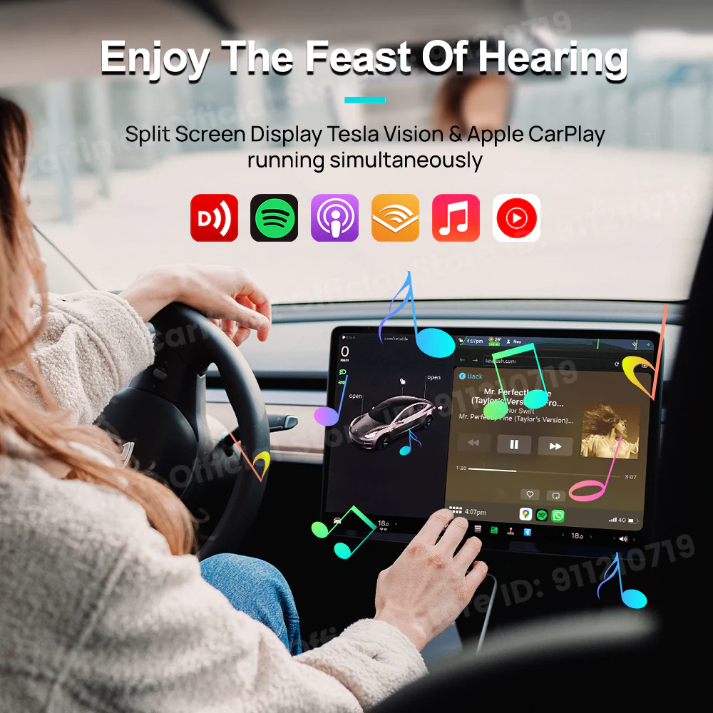 CarlinKit Wireless CarPlay Android auto Mini Box Adapter For Tesla Model 3/X/Y/S CarPlay Wireless Activator Navigation Spotify Siri iOS16 New - Image 7